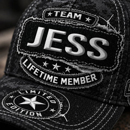 JESS TC03 HH79  Personalized Black Camo Baseball Cap, Custom Name Family Hat