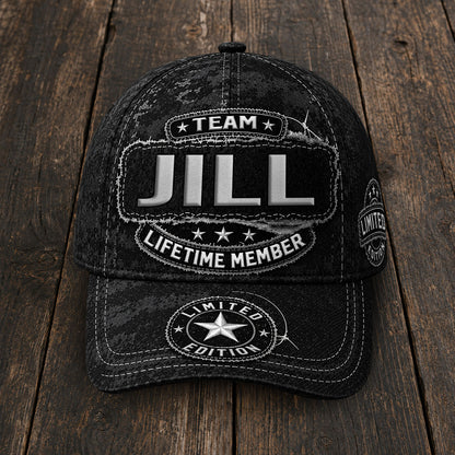 JILL TC03 HH79  Personalized Black Camo Baseball Cap, Custom Name Family Hat