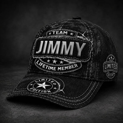JIMMY TC03 HH79  Personalized Black Camo Baseball Cap, Custom Name Family Hat