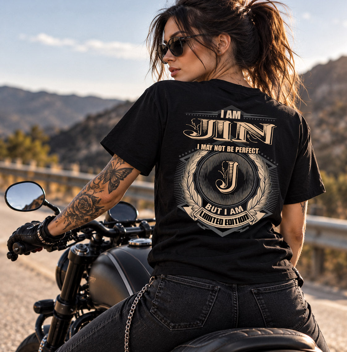 JIN 2K-101–Personalized Name Quote Apparel “I Am NAME May Not Be Perfect But I Am Limited Edition”