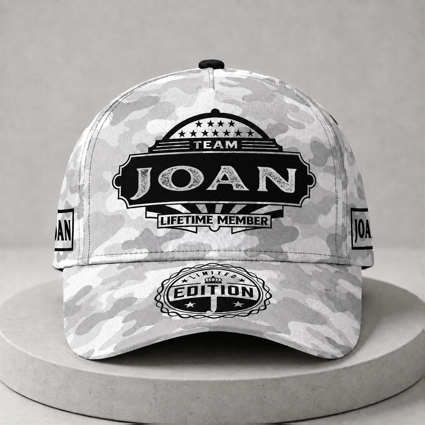 JOAN TC01 HH79 Team Your Name Hat, Personalized Camo Baseball Cap, Custom Family Gift, Gift for Him Her