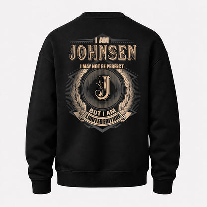 JOHNSEN 2K-101–Personalized Name Quote Apparel “I Am NAME May Not Be Perfect But I Am Limited Edition”