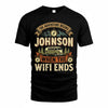 JOHNSON TT898-K6-229 – Personalized Funny Camping Quote Apparel “The Adventure Begins When The WiFi Ends”
