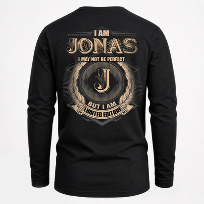 JONAS 2K-101–Personalized Name Quote Apparel “I Am NAME May Not Be Perfect But I Am Limited Edition”