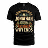 JONATHAN TT898-K6-229 – Personalized Funny Camping Quote Apparel “The Adventure Begins When The WiFi Ends”