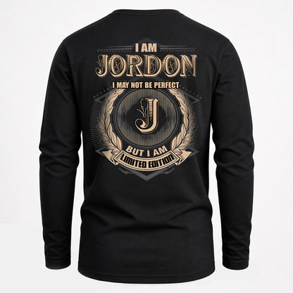 JORDON 2K-101–Personalized Name Quote Apparel “I Am NAME May Not Be Perfect But I Am Limited Edition”