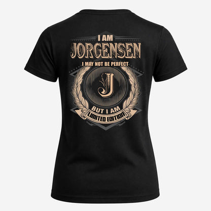 JORGENSEN 2K-101–Personalized Name Quote Apparel “I Am NAME May Not Be Perfect But I Am Limited Edition”