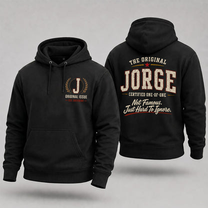 JORGE W65-F6-168 – Personalized Original Issue Apparel “The Original NAME Certified One-of-One"