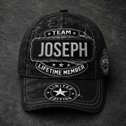 JOSEPH TC03 HH79  Personalized Black Camo Baseball Cap, Custom Name Family Hat
