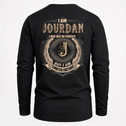 JOURDAN 2K-101–Personalized Name Quote Apparel “I Am NAME May Not Be Perfect But I Am Limited Edition”