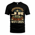 JR TT898-K6-229 – Personalized Funny Camping Quote Apparel “The Adventure Begins When The WiFi Ends”