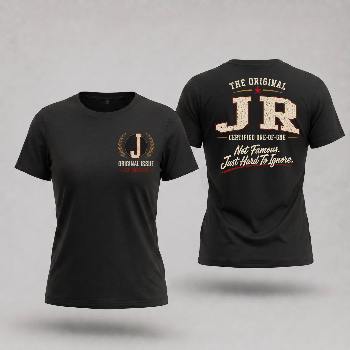 JR W65-F6-168 – Personalized Original Issue Apparel “The Original NAME Certified One-of-One"