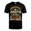 JUDITH TT898-K6-229 – Personalized Funny Camping Quote Apparel “The Adventure Begins When The WiFi Ends”