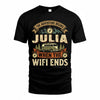 JULIA TT898-K6-229 – Personalized Funny Camping Quote Apparel “The Adventure Begins When The WiFi Ends”