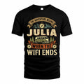 JULIA TT898-K6-229 – Personalized Funny Camping Quote Apparel “The Adventure Begins When The WiFi Ends”