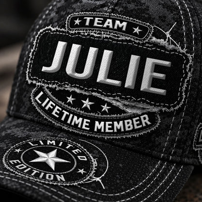 JULIE TC03 HH79  Personalized Black Camo Baseball Cap, Custom Name Family Hat