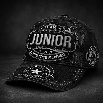 JUNIOR TC03 HH79  Personalized Black Camo Baseball Cap, Custom Name Family Hat