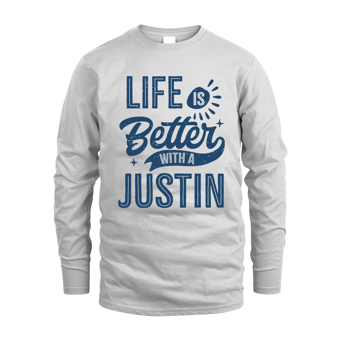 JUSTIN HH88-K2–Personalized Name Quote T-Shirt Life Is Better With Unisex Gift