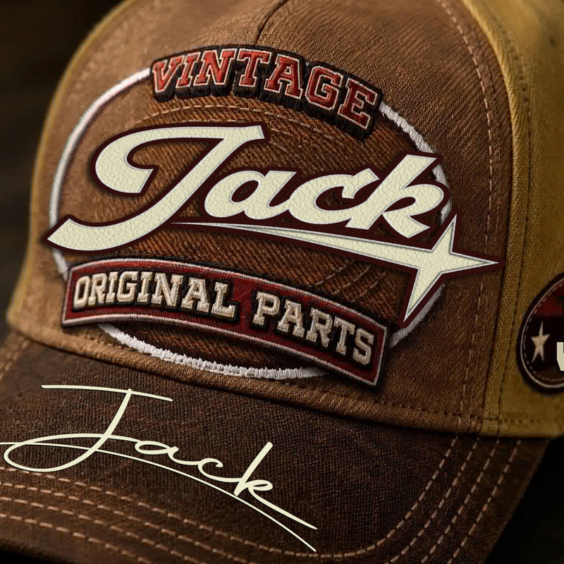 JACK TC02 HH79  Personalized Name Baseball Cap, Vintage Retro Hat, Custom Gift for Him & Her