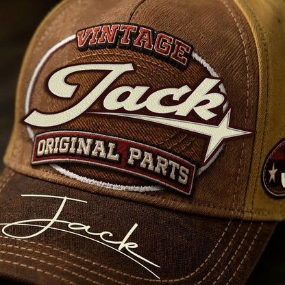 JACK TC02 HH79  Personalized Name Baseball Cap, Vintage Retro Hat, Custom Gift for Him & Her