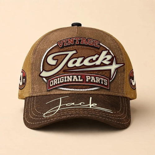 JACK TC02 HH79  Personalized Name Baseball Cap, Vintage Retro Hat, Custom Gift for Him & Her