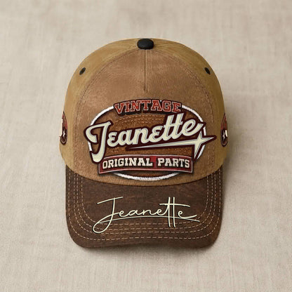 JEANETTE TC02 HH79  Personalized Name Baseball Cap, Vintage Retro Hat, Custom Gift for Him & Her