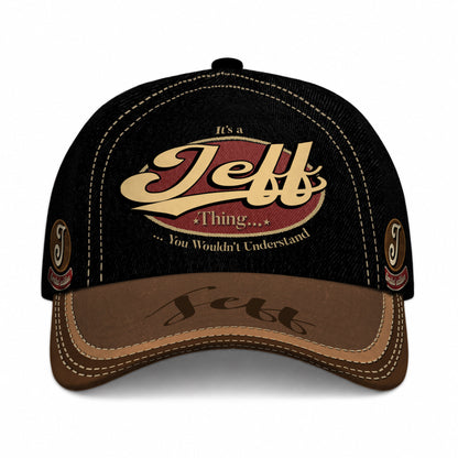 JEFF  TC06 HH79 Personalized Distressed Baseball Cap, Custom Retro Trucker Hat, Statement Dad Cap