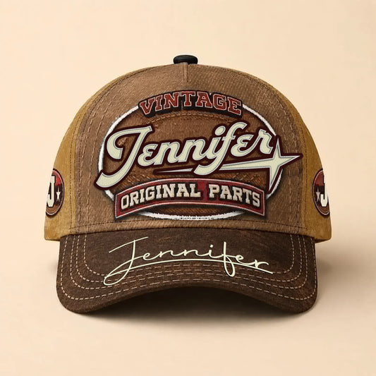JENNIFER TC02 HH79  Personalized Name Baseball Cap, Vintage Retro Hat, Custom Gift for Him & Her