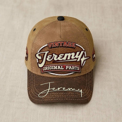 JEREMY TC02 HH79  Personalized Name Baseball Cap, Vintage Retro Hat, Custom Gift for Him & Her