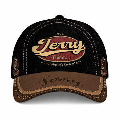 JERRY  TC06 HH79 Personalized Distressed Baseball Cap, Custom Retro Trucker Hat, Statement Dad Cap