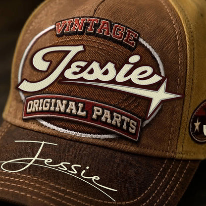 JESSIE TC02 HH79  Personalized Name Baseball Cap, Vintage Retro Hat, Custom Gift for Him & Her
