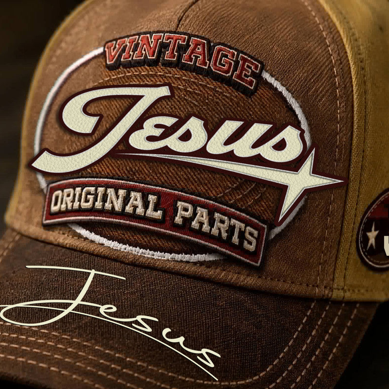 JESUS TC02 HH79  Personalized Name Baseball Cap, Vintage Retro Hat, Custom Gift for Him & Her