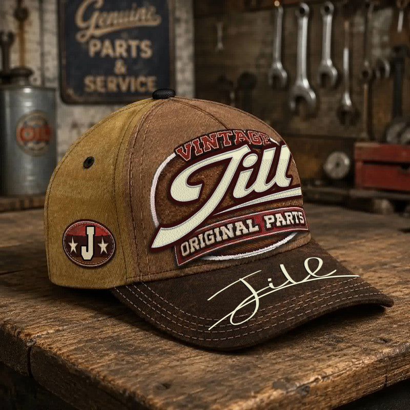 JILL TC02 HH79  Personalized Name Baseball Cap, Vintage Retro Hat, Custom Gift for Him & Her