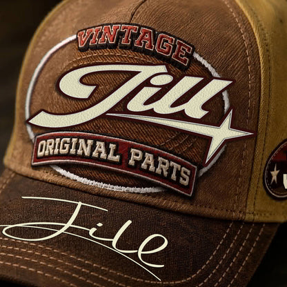 JILL TC02 HH79  Personalized Name Baseball Cap, Vintage Retro Hat, Custom Gift for Him & Her
