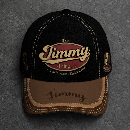 JIMMY  TC06 HH79 Personalized Distressed Baseball Cap, Custom Retro Trucker Hat, Statement Dad Cap