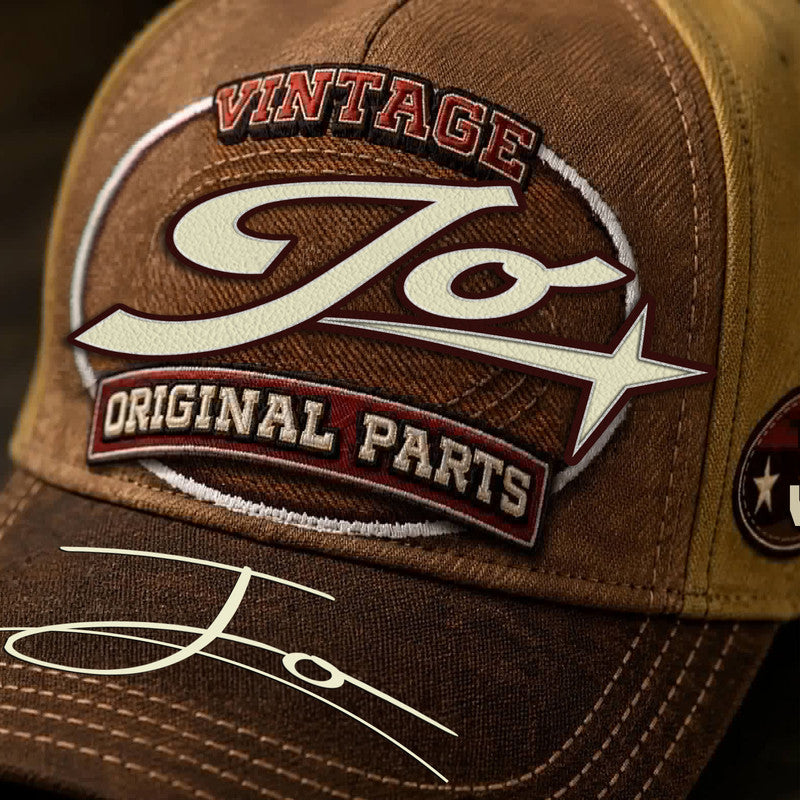 JO TC02 HH79  Personalized Name Baseball Cap, Vintage Retro Hat, Custom Gift for Him & Her