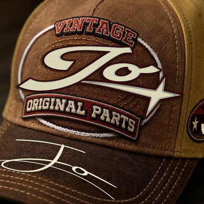 JO TC02 HH79  Personalized Name Baseball Cap, Vintage Retro Hat, Custom Gift for Him & Her