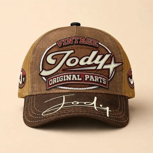 JODY TC02 HH79  Personalized Name Baseball Cap, Vintage Retro Hat, Custom Gift for Him & Her
