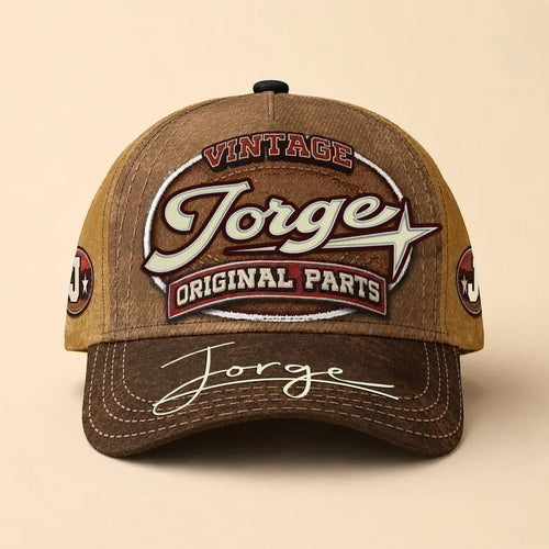 JORGE TC02 HH79  Personalized Name Baseball Cap, Vintage Retro Hat, Custom Gift for Him & Her