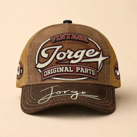 JORGE TC02 HH79  Personalized Name Baseball Cap, Vintage Retro Hat, Custom Gift for Him & Her