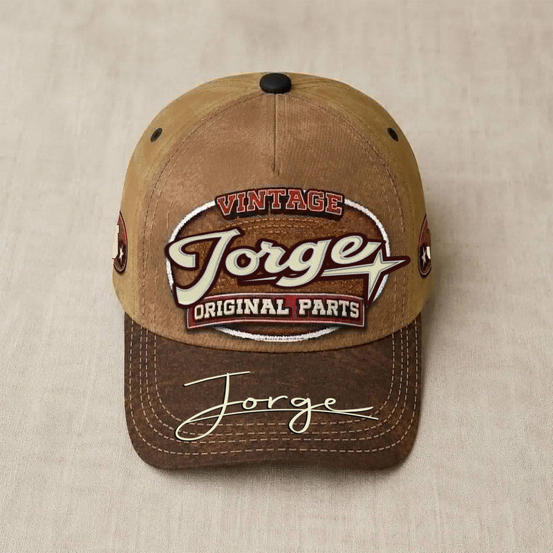 JORGE TC02 HH79  Personalized Name Baseball Cap, Vintage Retro Hat, Custom Gift for Him & Her