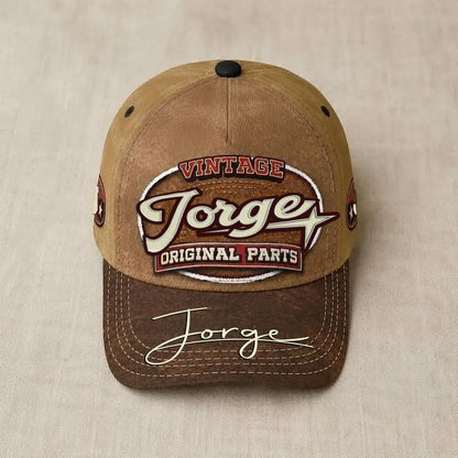 JORGE TC02 HH79  Personalized Name Baseball Cap, Vintage Retro Hat, Custom Gift for Him & Her