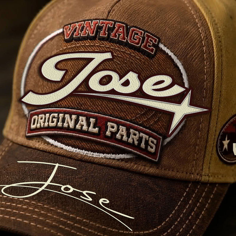 JOSE TC02 HH79  Personalized Name Baseball Cap, Vintage Retro Hat, Custom Gift for Him & Her