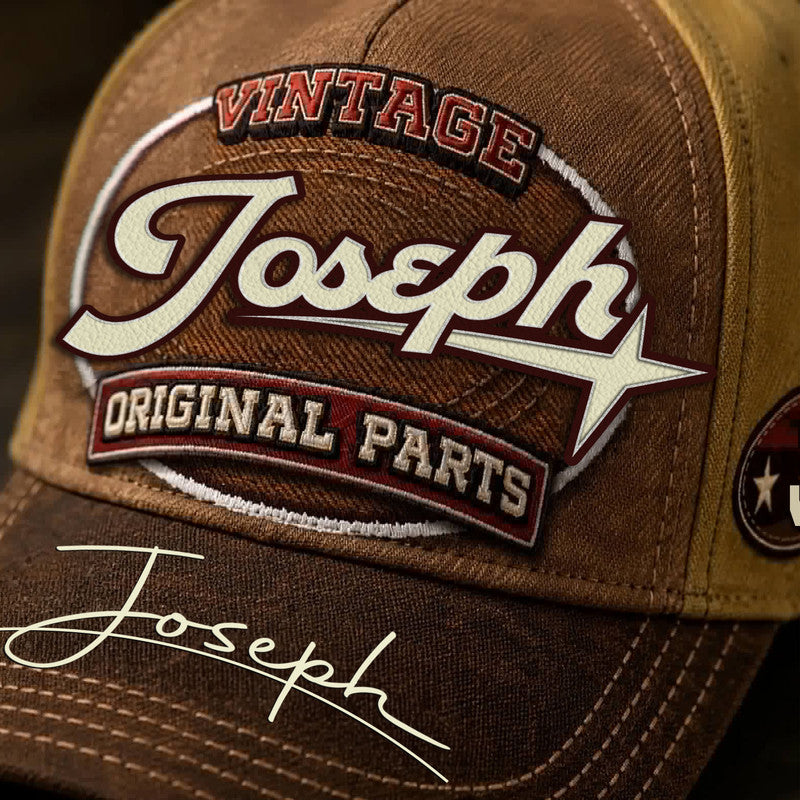 JOSEPH TC02 HH79  Personalized Name Baseball Cap, Vintage Retro Hat, Custom Gift for Him & Her