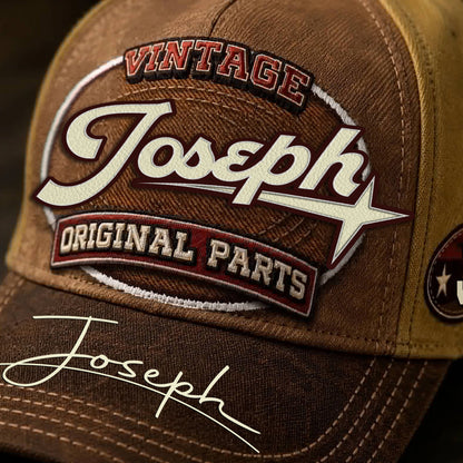 JOSEPH TC02 HH79  Personalized Name Baseball Cap, Vintage Retro Hat, Custom Gift for Him & Her