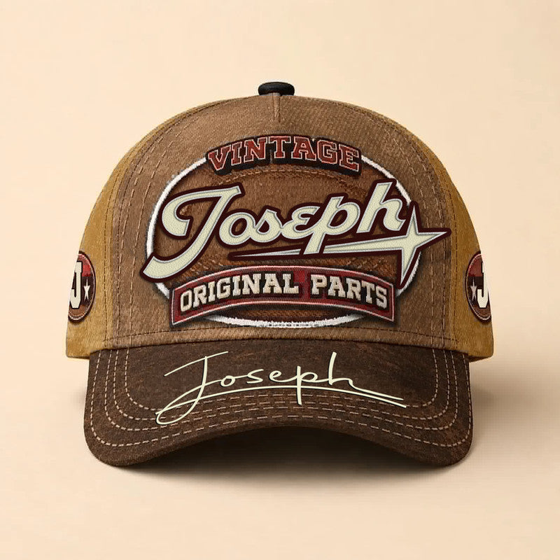 JOSEPH TC02 HH79  Personalized Name Baseball Cap, Vintage Retro Hat, Custom Gift for Him & Her