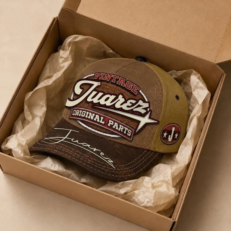 JUAREZ TC02 HH79  Personalized Name Baseball Cap, Vintage Retro Hat, Custom Gift for Him & Her