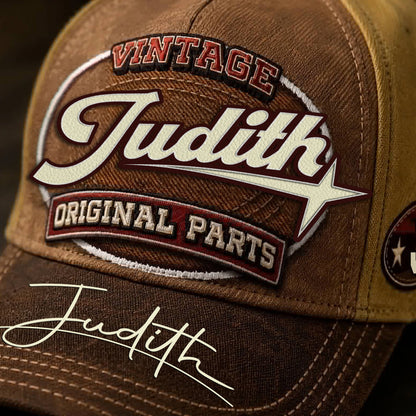 JUDITH TC02 HH79  Personalized Name Baseball Cap, Vintage Retro Hat, Custom Gift for Him & Her