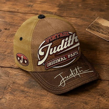 JUDITH TC02 HH79  Personalized Name Baseball Cap, Vintage Retro Hat, Custom Gift for Him & Her