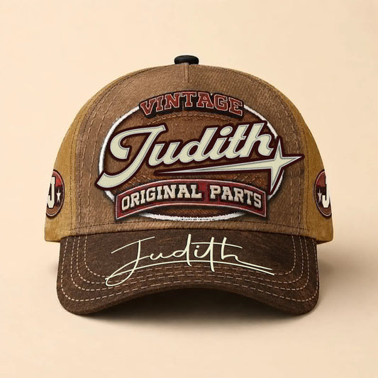 JUDITH TC02 HH79  Personalized Name Baseball Cap, Vintage Retro Hat, Custom Gift for Him & Her